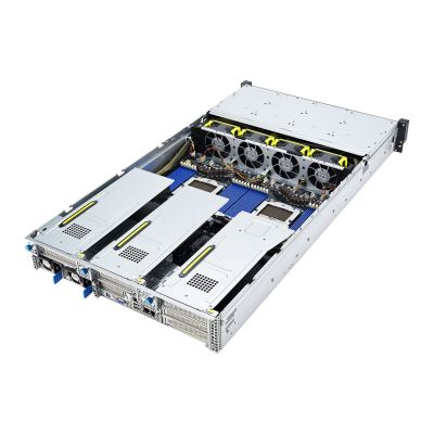 2. Asus Rack-Plattform (2U) RS720A-E12-RS24U AMD Epyc 9004 (24x NVMe, 2x M.2, 3x GPU, 2x 10Gbe, IPMI, 1+1 2600W)