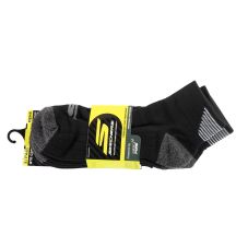 Skechers 3er-Pack Herren 1/2 Terry Qtr Crew Socken S114662-HBLK Schwarz 41-46