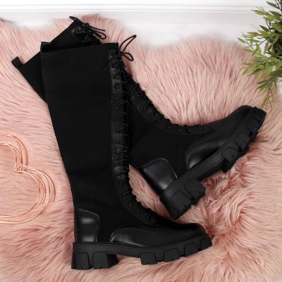 2. Schwarze Damen-Arbeitsstiefel mit Socken Sabatina