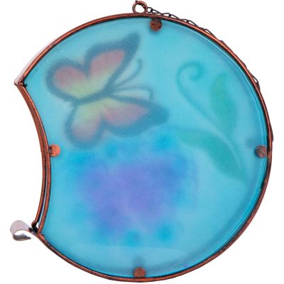 6. Gartendekoration 22,5 x 8 x 22 cm Hängelaterne aus Buntglas