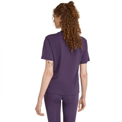 3. adidas Essentials Kleines Logo Baumwolle Lila Damen T-Shirt JY4966