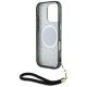 6. Guess HC IML Leopard Triangle Cord Strap MagSafe Case für iPhone 16 Pro - Braun