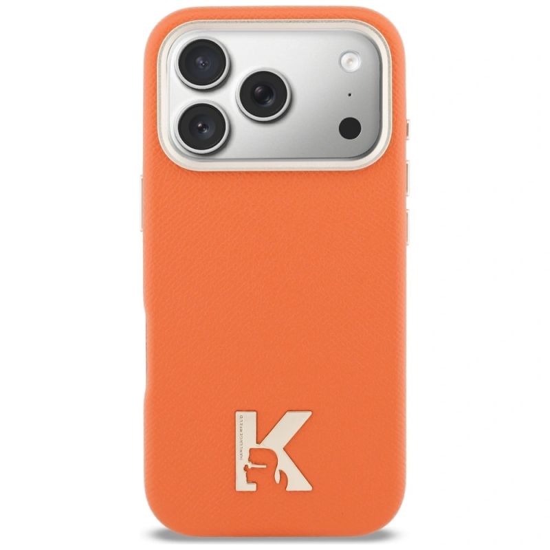 3. Karl Lagerfeld MagSafe Hülle mit Karl-Kopf-Logo für iPhone 17 Pro Max – Orange