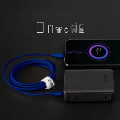 10. SBS TECABLETISSUETCB USB-C – USB-C-Kabel 1,5 m 60 W geflochten – blau