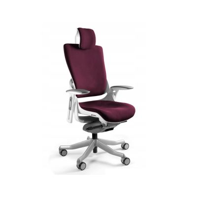 Wau 2 BL403 Bürostuhl, bordeauxroter/weißer Stoff