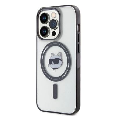 9. Karl Lagerfeld IML Choupette's Head MagSafe-Hülle für iPhone 15 Pro – transparent