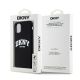 4. DKNY Liquid Silicone MagSafe Hülle für iPhone 11/Xr, Weiß, mit aufgedrucktem Logo, Schwarz