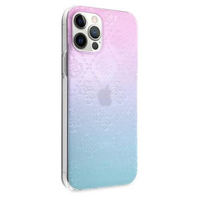 4. Guess 4G 3D Pattern Collection Hülle für iPhone 12 Pro Max - Blau und Pink