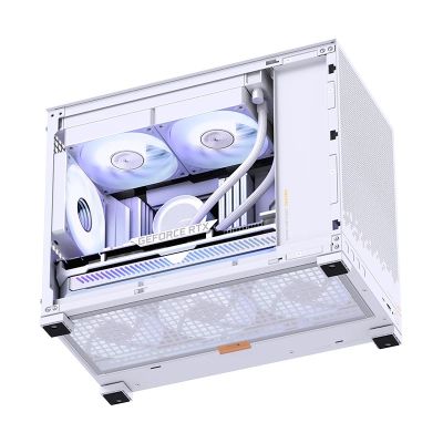15. Jonsbo D32 STD PC-Gehäuse, Weiß, Mini-Gehäuse, mATX, gehärtetes Glas – Weiß