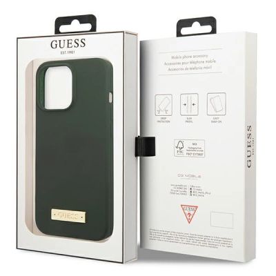 8. Ratet Guess , GUHMP13XSPLA iPhone 13 Pro Max 6,7" grün/khaki Hartschale Silikon Logo Plate MagSafe