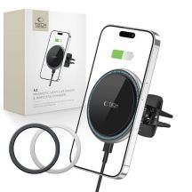 Tech-Protect A2 Autotelefonhalter mit MagSafe 15W induktivem Ladegerät für Lüftungsschlitze – Schwarz
