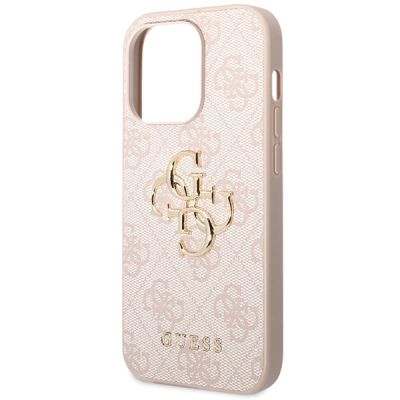 6. Guess 4G Big Metal Logo Hülle für iPhone 15 Pro – Rosa