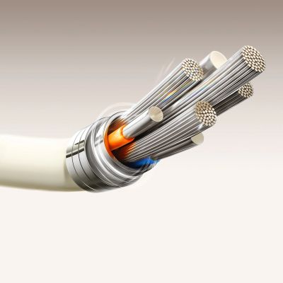 6. Joyroom S-A53 3A USB-A - USB-C Kabel mit fluoreszierender Spitze 2m - Beige