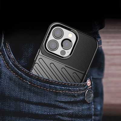 11. Thunder Case Flexibel Robuste Panzer Handyhülle TPU Schutzhülle für iPhone 13 Pro blau