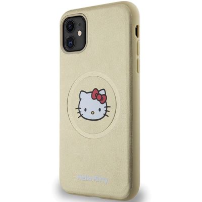 2. Hello Kitty Kitty Head MagSafe-Hülle aus Leder für iPhone 11 / Xr – Gold