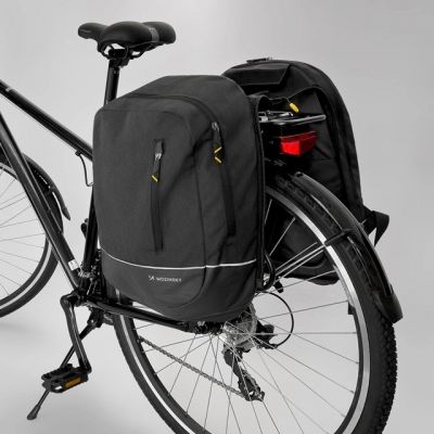 10. Wozinsky Doppel-Fahrradtasche Rucksack 2in1 30l Schwarz (WBB30BK)