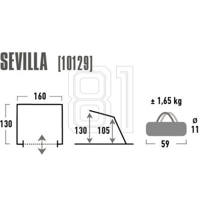 3. High Peak Sevilla Strandzelt Blaugrau 10129