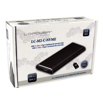 10. LC-Power LC-M2-C-NVMe Festplattengehäuse SSD-Gehäuse Schwarz M.2