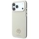 2. Guess MagSafe Hülle mit genarbtem, rundem Strass-Logo für iPhone 18 Pro / 17 Pro – Beige