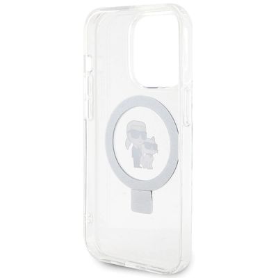 7. Karl Lagerfeld Ring Stand Karl&Choupette MagSafe Hülle für iPhone 13 Pro / 13 – weiß