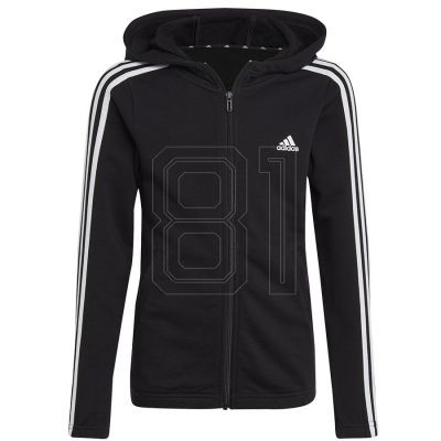 4. adidas Essentials 3-Streifen-Kapuzenpullover mit durchgehendem Reißverschluss Jr IC3634