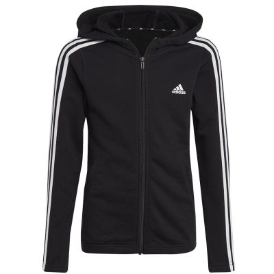 4. adidas Essentials 3-Streifen-Kapuzenpullover mit durchgehendem Reißverschluss Jr IC3634