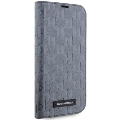 5. Karl Lagerfeld KLBKP14XSAKLHPG iPhone 14 Pro Max 6,7" Bücherregal Silber/Silber Saffiano Monogram