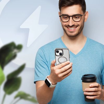 3. Dux Ducis Clin2 Hülle für iPhone 14 Plus magnetische Hülle MagSafe grau