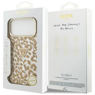 8. Guess Leopard Glitter MagSafe Hülle für iPhone 17 Pro Max - Braun