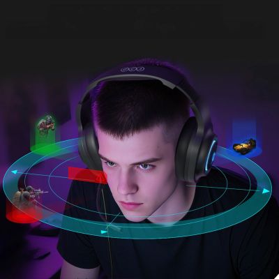 16. QCY Heroad V200 Tri-Mode Gaming-Kopfhörer mit 7.1-Sound, 240 Stunden Akkulaufzeit und abnehmbarem Mikrofon – Schwarz