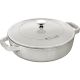 Tiefe Schmorpfanne mit Deckel Staub – 24 cm, weiße Trüffel