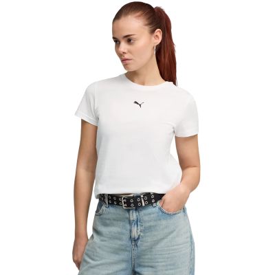 Puma Ess Centered Cat Logo Tee Damen Weiß 692916 02