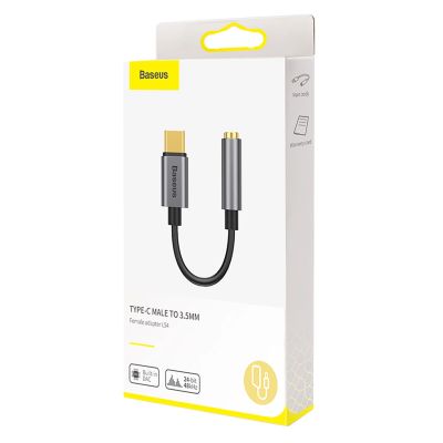 6. Baseus L54-Adapter für USB-C-Kopfhörer/Miniklinke 3,5 mm DAC 24 Bit 48 KHz – Grau