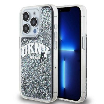 DKNY Liquid Glitter Big Logo iPhone 13 Pro / 13 Hülle - Schwarz