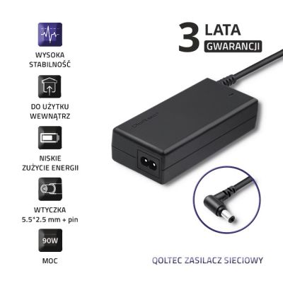 4. Qoltec 50090.90W Netzteil für Toshiba Notebook (19 V; 4,74 A; 90 W; 5,5 mm x 2,5 mm)