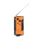 2. Extralink Solar-Notfallradio mit Kurbeldynamo-Powerbank (4000 mAh) und SOS-Taschenlampe SR-4000, tragbar, analog, Schwarz/Orange