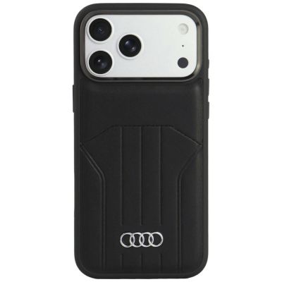 Audi MagSafe-Schutzhülle aus Kunstleder für iPhone 18 Pro Max / 17 Pro Max – Schwarz