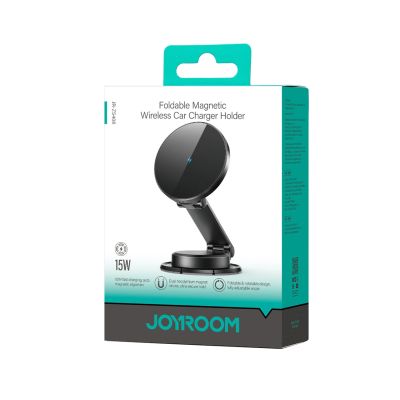 2. Joyroom JR-ZS408 Magnethalterung mit 15W induktivem Ladegerät für Auto-Cockpit – Schwarz
