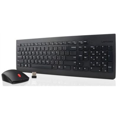 2. Lenovo Essential Kabelloses Tastatur- und Maus-Set – US-Englisch mit Euro-Symbol, Schwarz