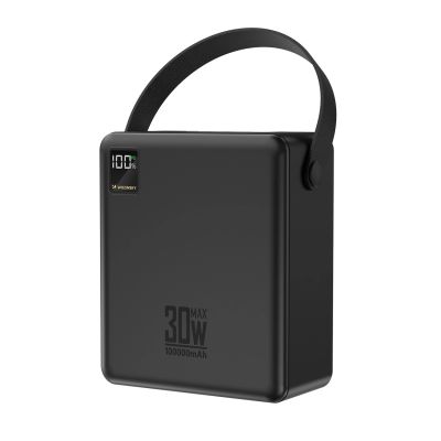 2. Wozinsky W8-B 100000mAh 30W Powerbank mit 2xUSB-A und 2xUSB-C Anschlüssen und Taschenlampe – Schwarz