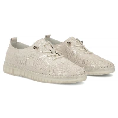 4. Beige Lederschuhe mit Gummibändern Filippo DP7810