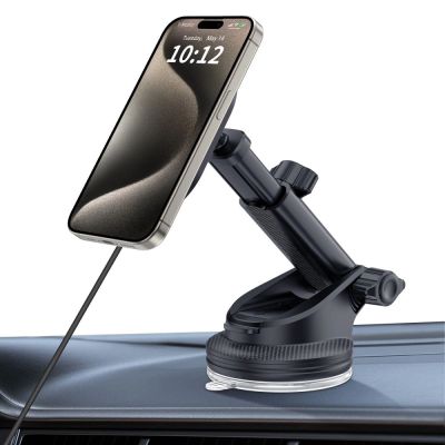 8. Autohalterung mit 15W Tech-Protect MM15W-V6 Ladegerät mit MagSafe für Armaturenbrett und Lüftungsschlitze – Schwarz