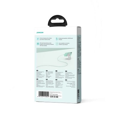5. Joyroom Multi-Color Series S-A34 USB-A / Lightning 3A-Kabel 1 m – grün