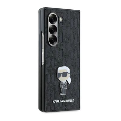 5. Karl Lagerfeld Saffiano Ikonik Pin Hülle für Samsung Galaxy Z Fold 6 – Schwarz