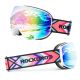 Rockbros SP284 Skibrille – Mattweißer Rahmen, graue Polycarbonat-Linse mit kirschrosa Spiegelglas, Kinder