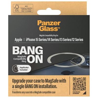 4. MagSafe PanzerGlass Bang ON Ring für iPhone 12 / 13 / 14 / 15 - Silber