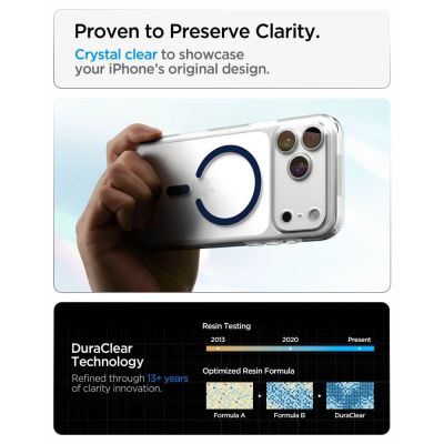 7. Spigen Ultra Hybrid MagSafe Hülle für iPhone 18 Pro Max / 17 Pro Max – Transparentes Marineblau