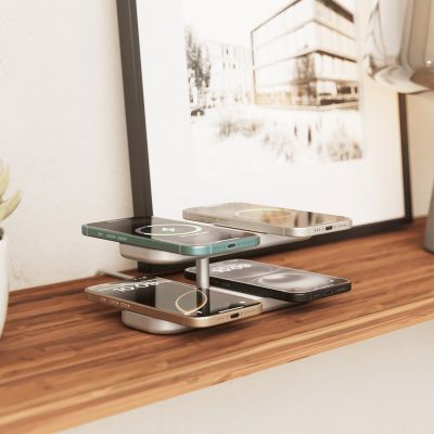 7. Zens Aluminium Series Quattro Pro 4 Kabelloses Ladegerät mit 65W 4x 15W Qi2 Netzteil Weiß ZEQC01W/00