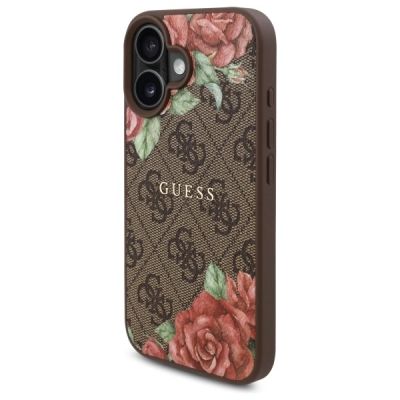 2. Guess GUHMP16SP4ROPEMCW iPhone 16 6,1" braun/braunes Hardcase 4G Flowers Print MagSafe