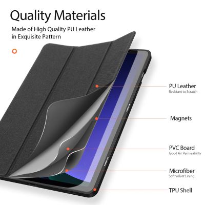 7. Dux Ducis Domo Flip- und Smart-Sleep-Hülle für Samsung Galaxy Tab S9 – Schwarz